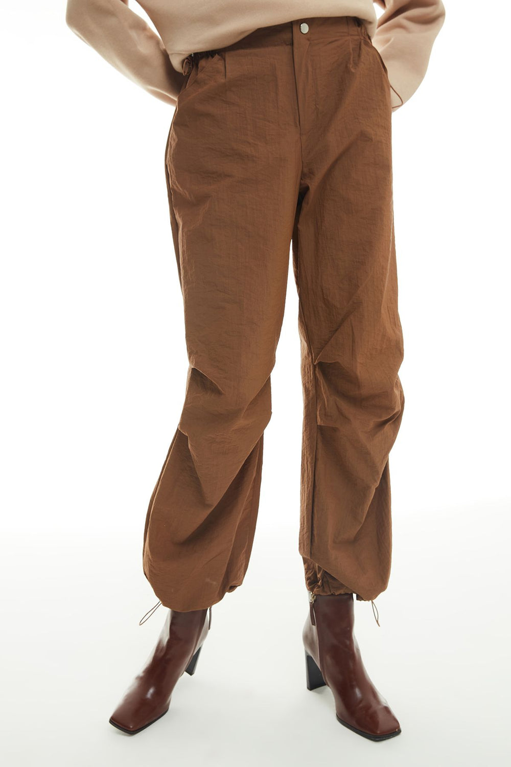 Paraşüt Jogger Pantolon Kahverengi