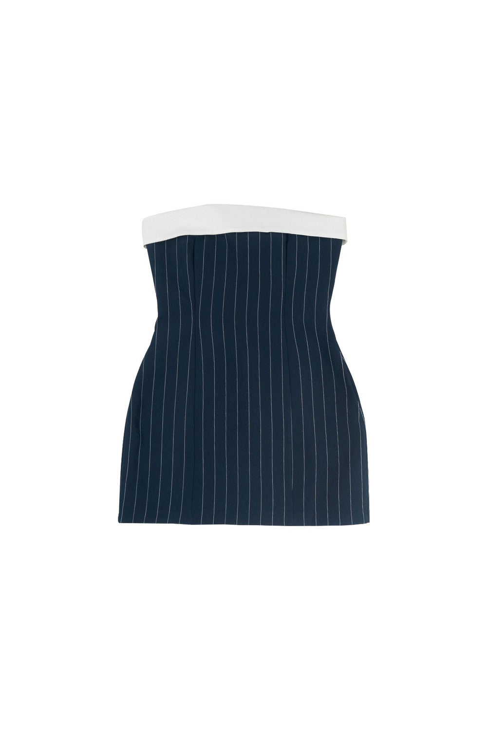 Çizgi Detaylı Mini Elbise Lacivert
