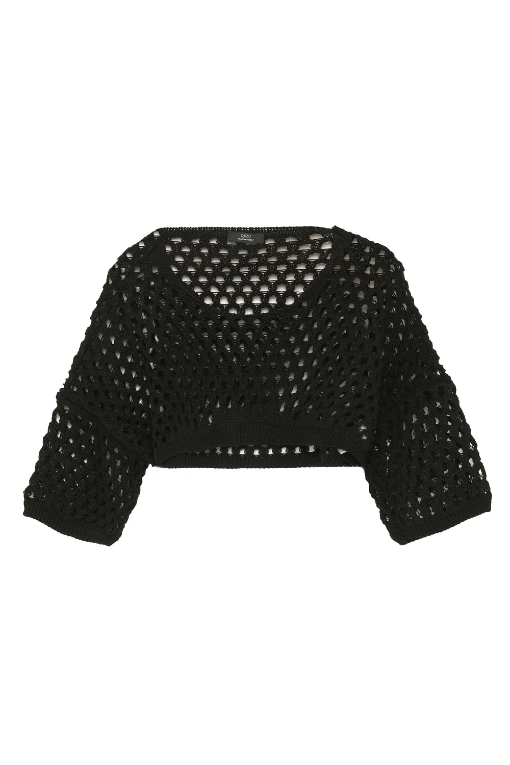 Openwork Crop Knitwear Black