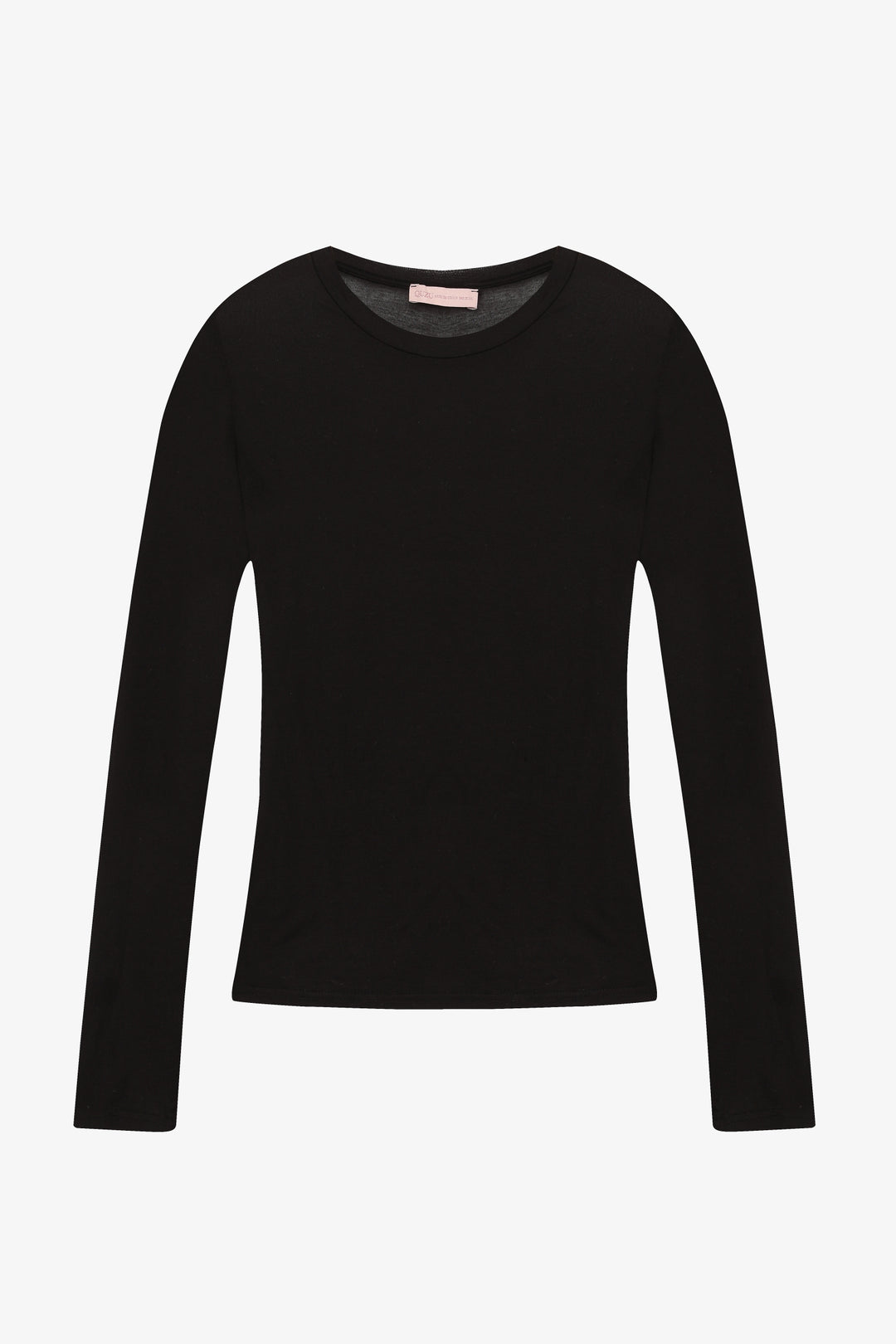 Bisiklet Yaka Basic Bluz Siyah