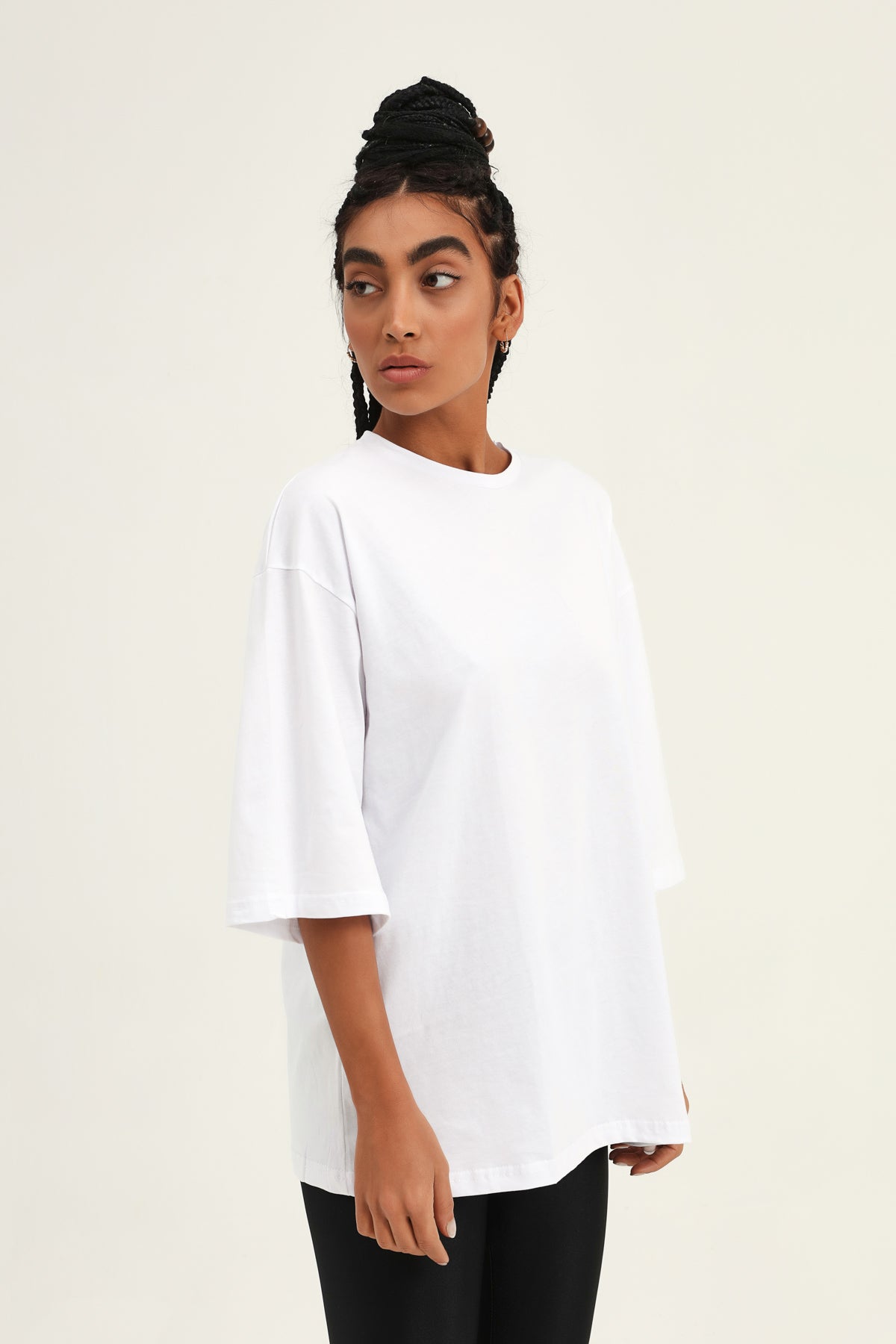 Trojan Sleeve Basic Oversize T-Shirt White