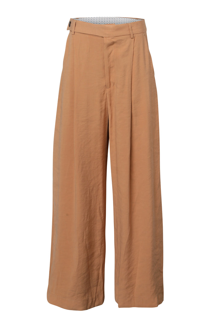 Yüksek Bel Palazzo Pantolon Camel