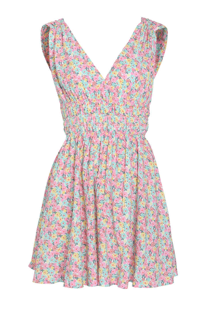 Low Back Pleated Dress Pink