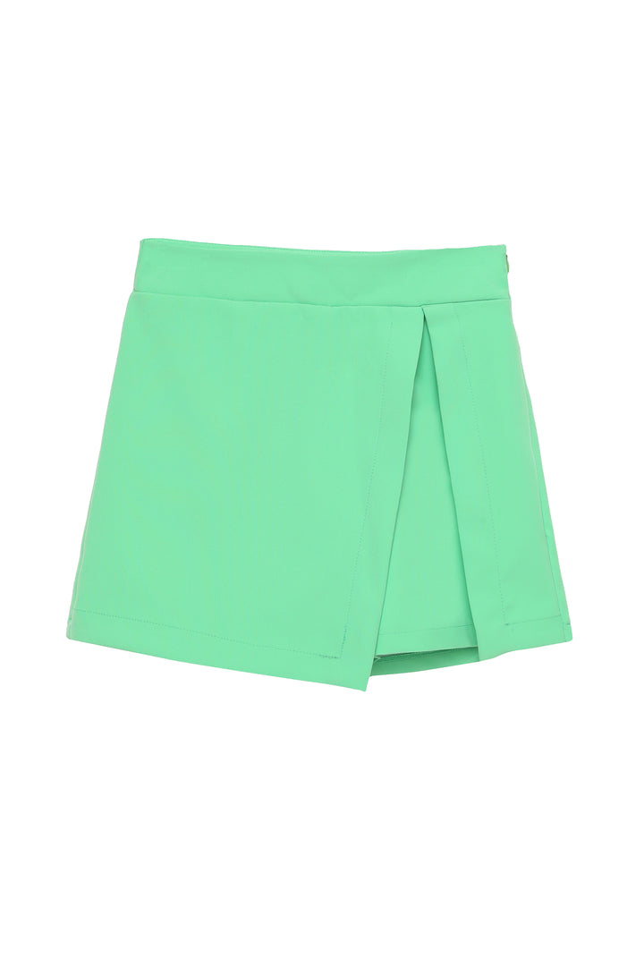 Slit Detailed Short Skirt Apple Mint