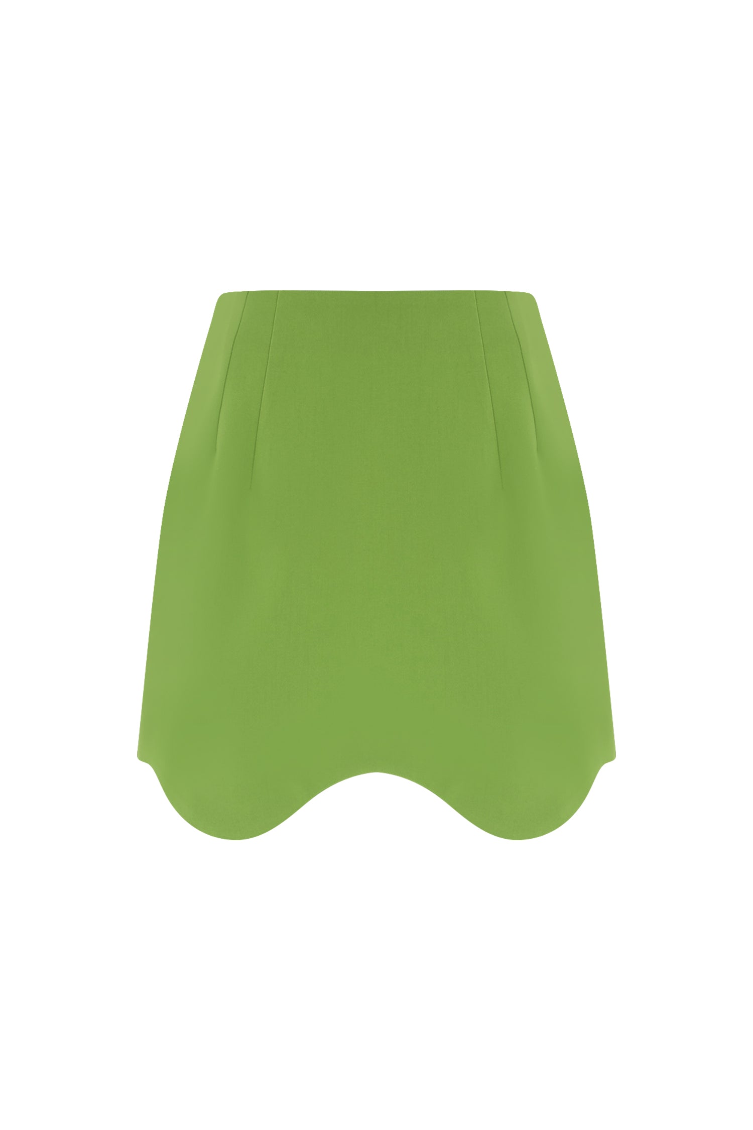 Asymmetric Mini Skirt Green