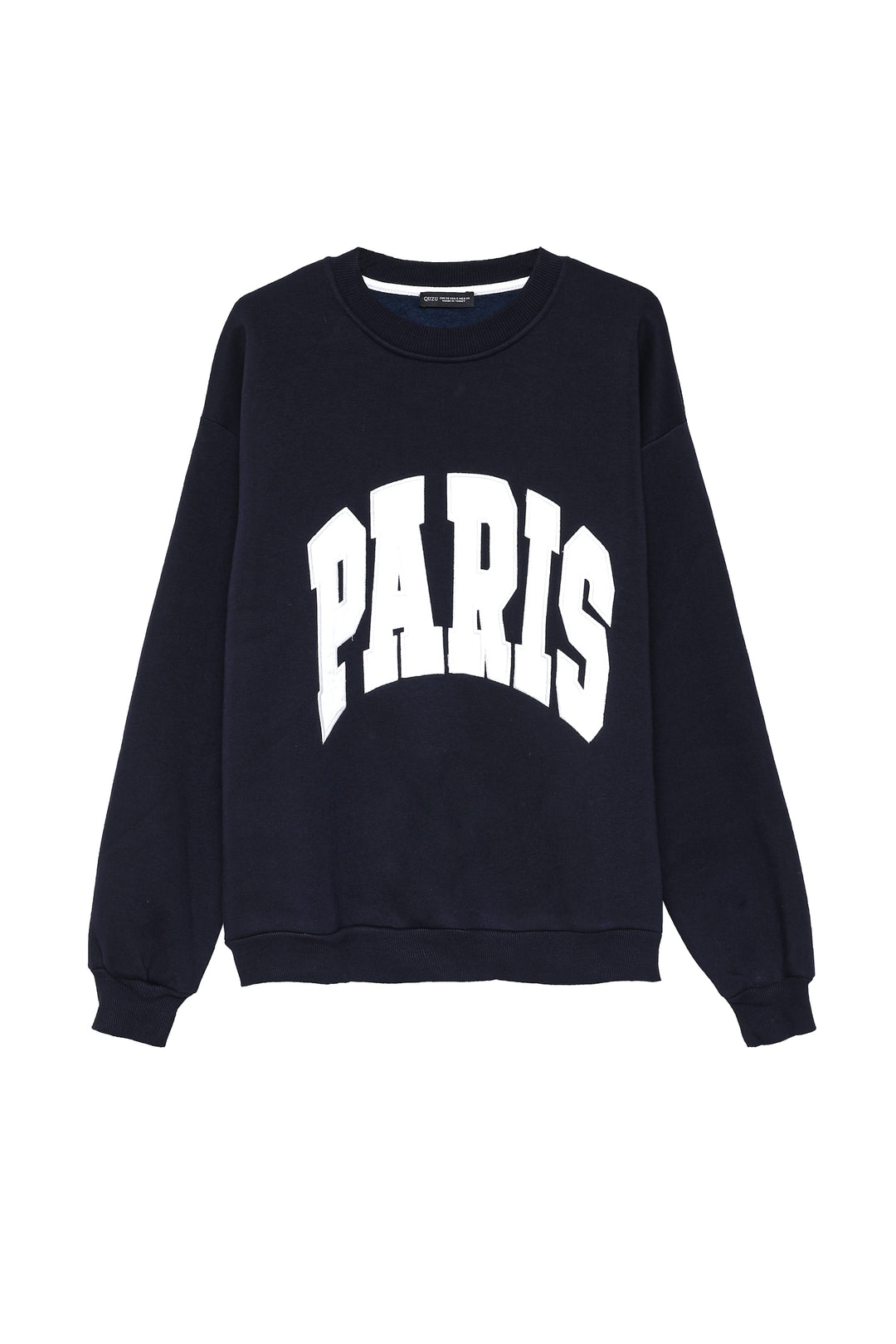 Paris Letter Oversize Sweatshirt Navy