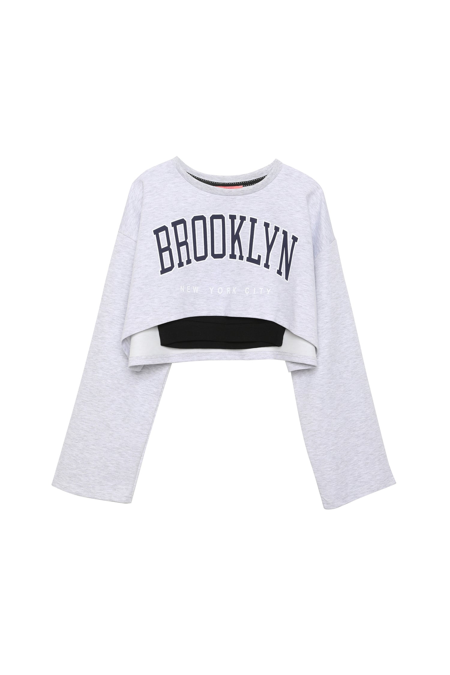 İçi Askılı Match Detaylı Crop Sweatshirt Gri