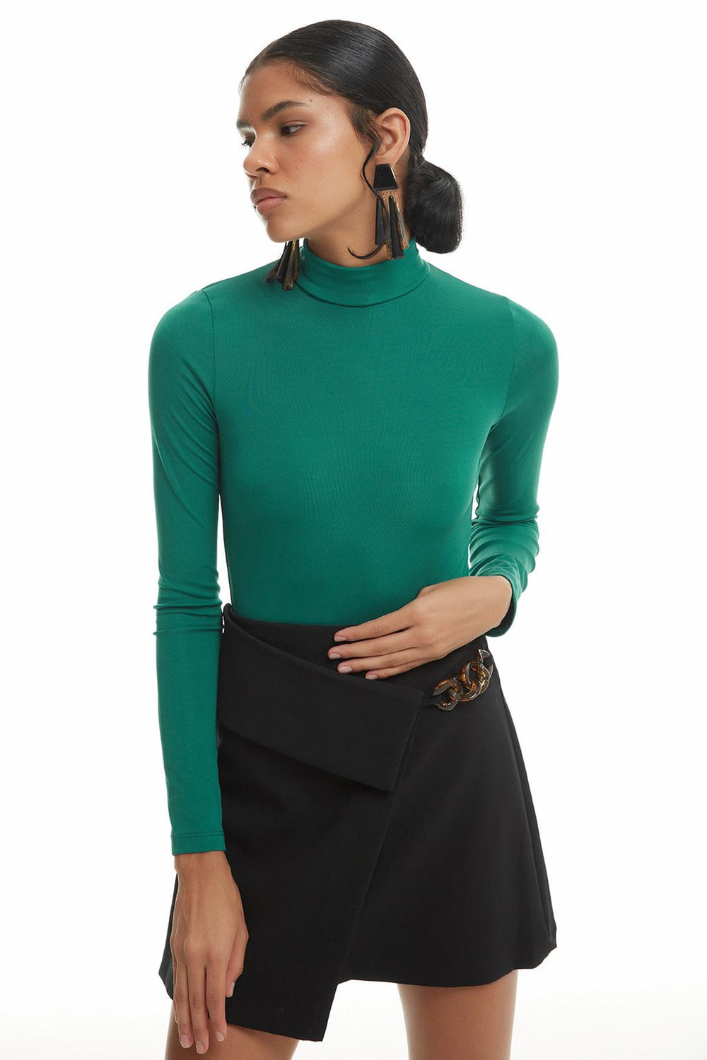 Turtleneck Bodysuit Dark Green