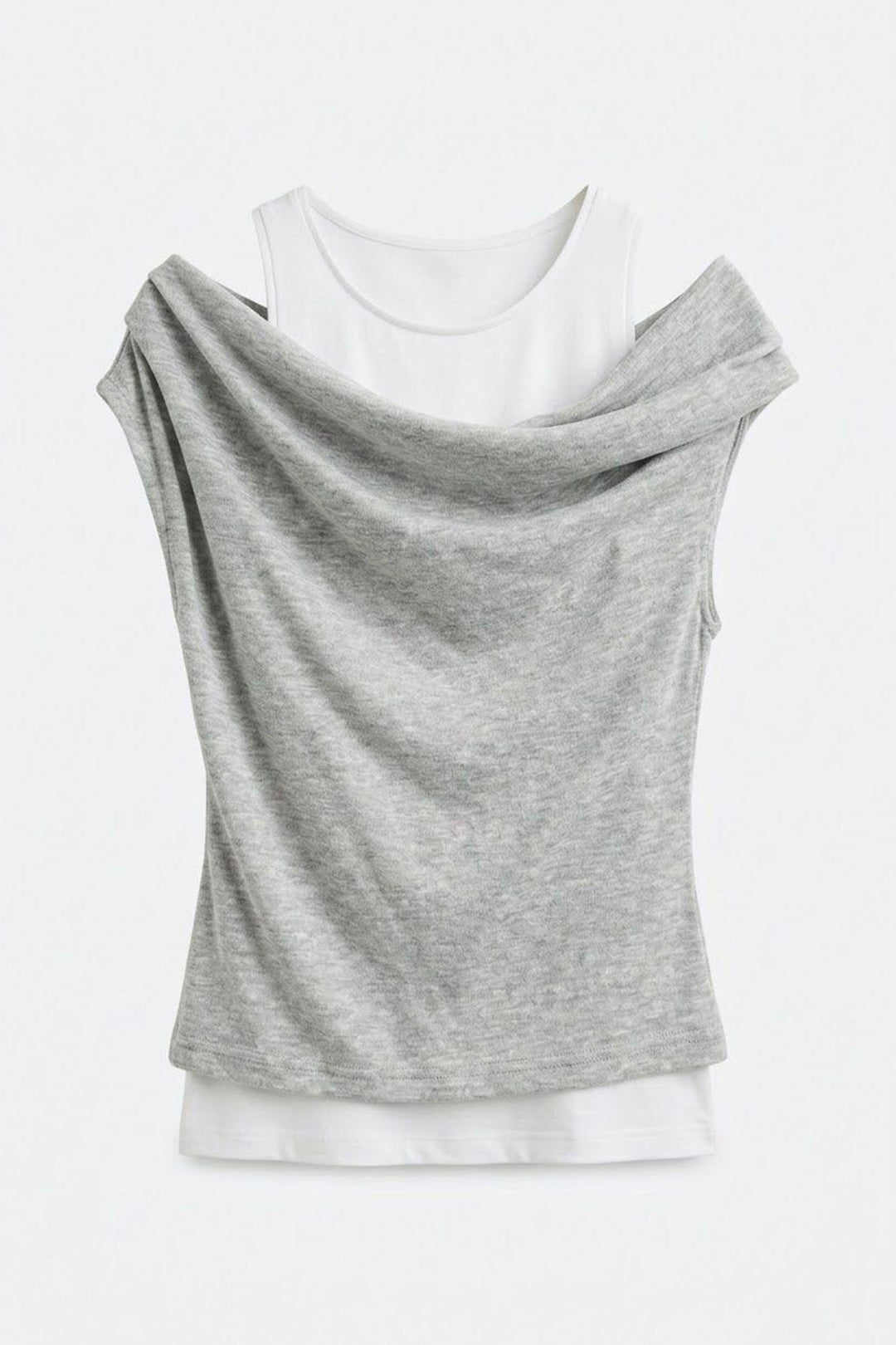 Asimetrik Çift Katmanlı Bluz Grimelanj