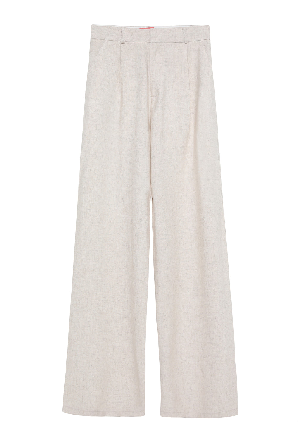 High Waist Palazzo Linen Trousers Natural