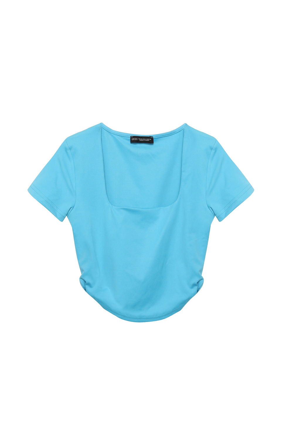 Crop Square Neck Blouse Turquoise