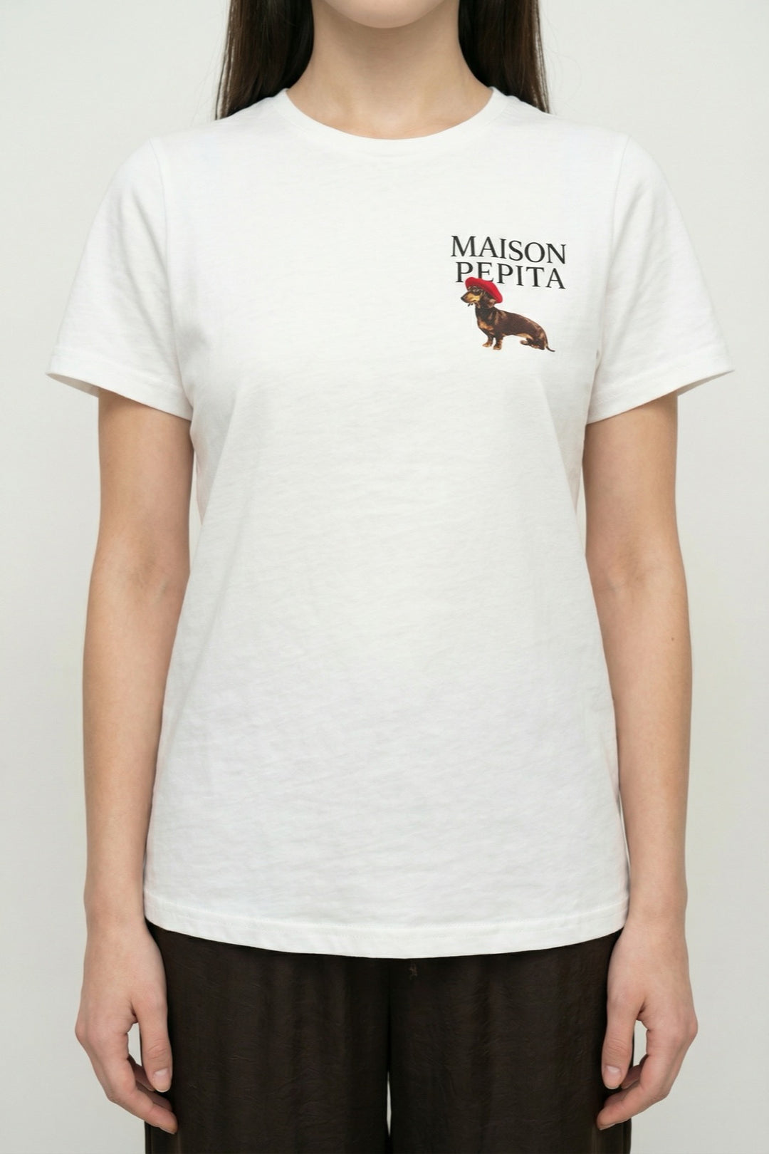 Köpek Baskılı Oversize Tişört Ekru