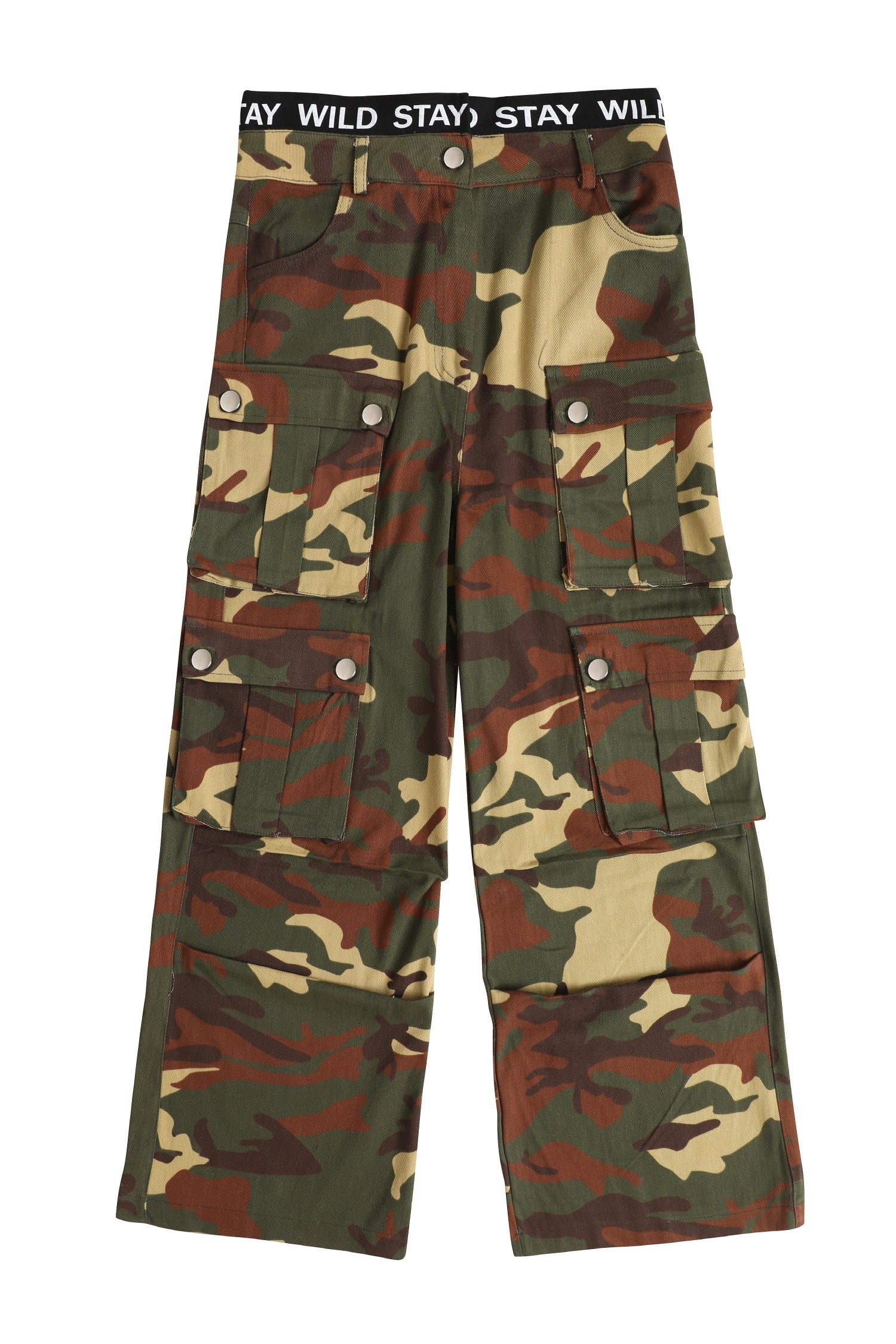 Camouflage Patterned Cargo Pants Khaki