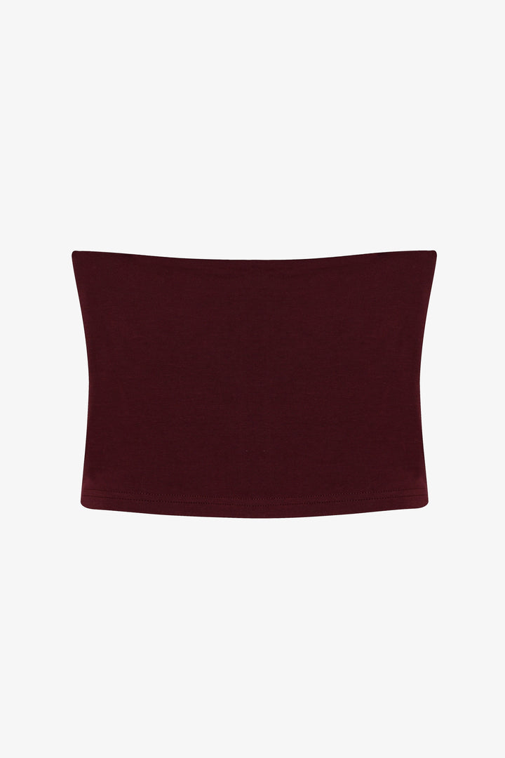 Basic Büstiyer Bluz Bordo