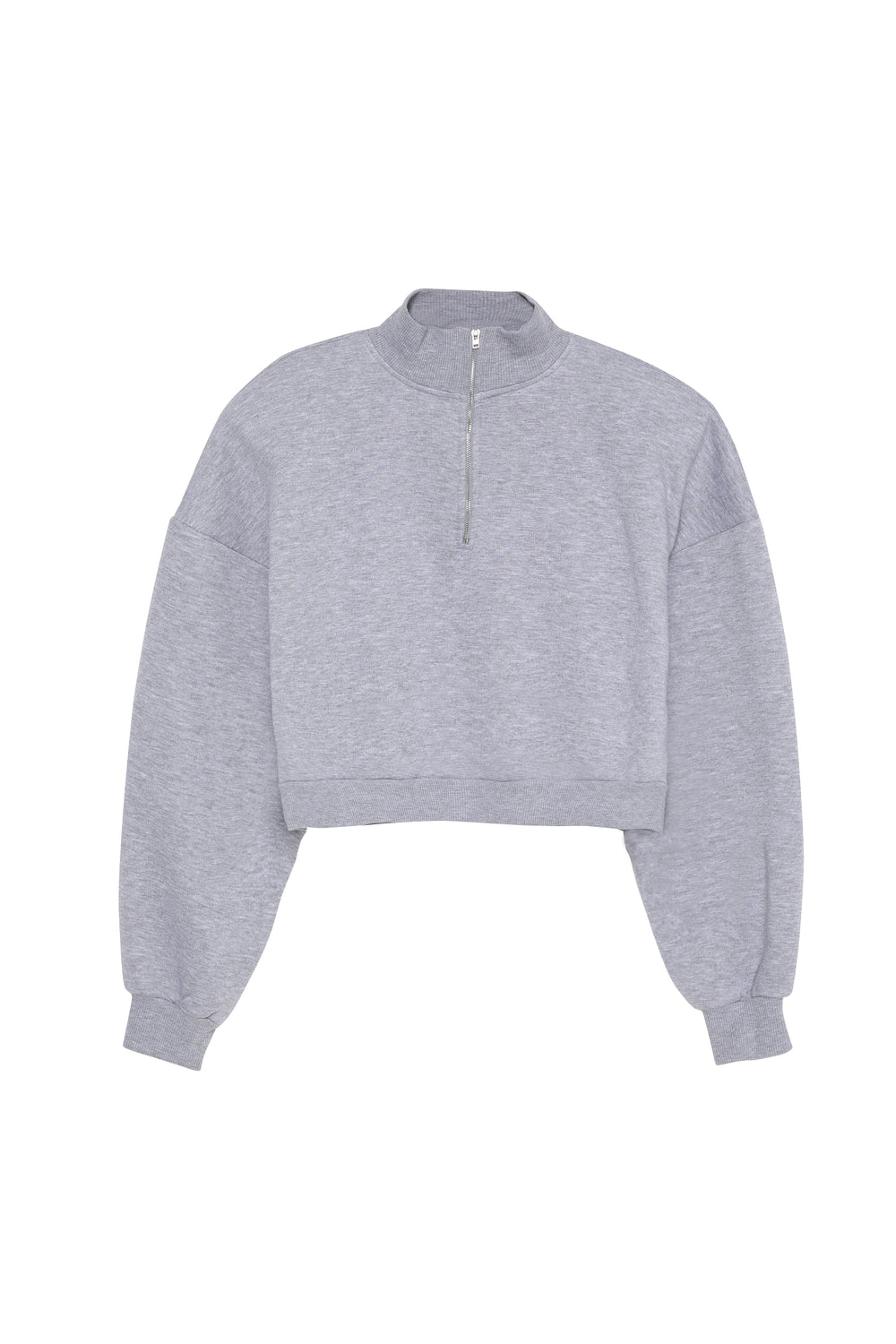 Zipper Detailed Crop Sweatshirt Grimelange