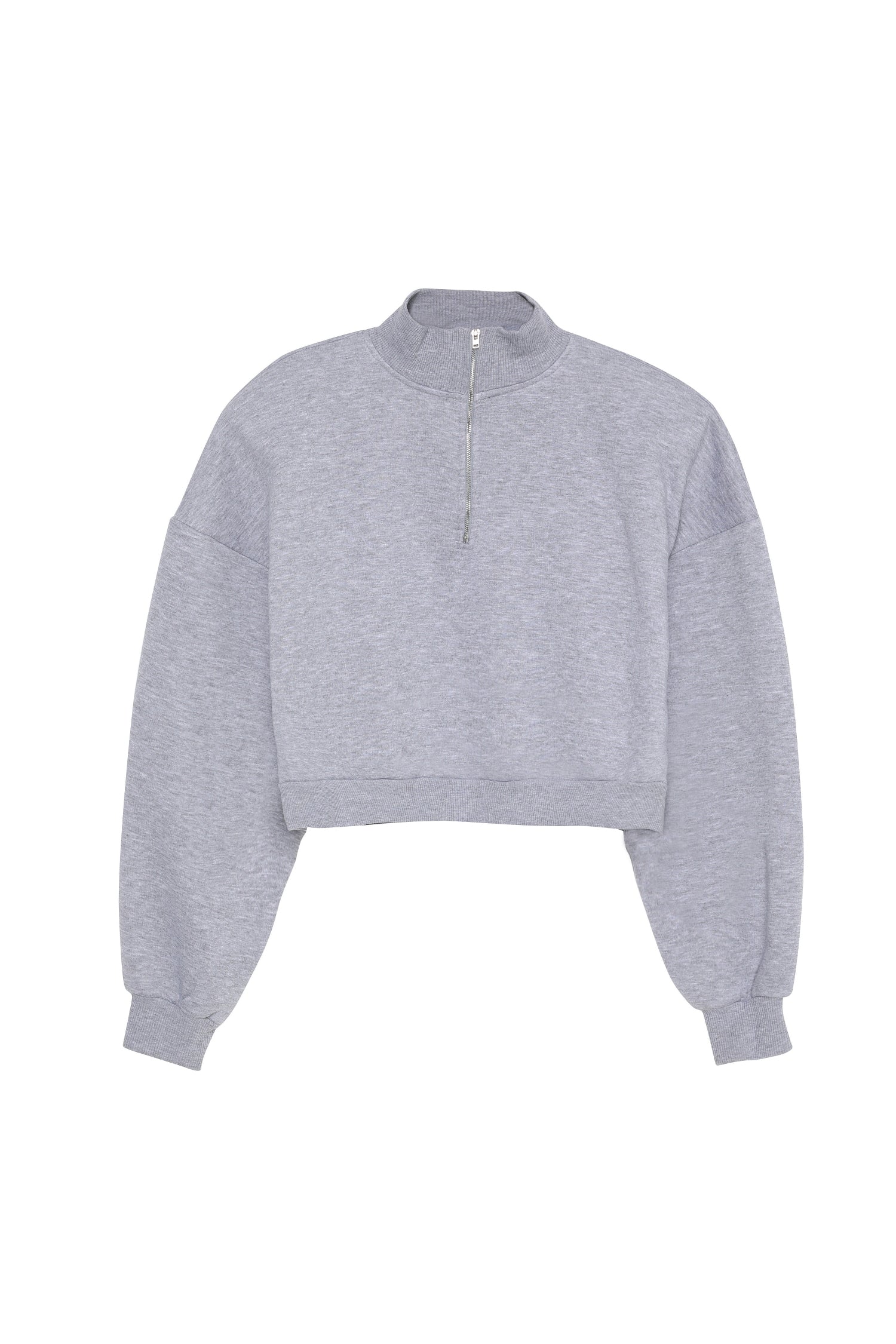 Fermuar Detaylı Crop Sweatshirt Grimelanj