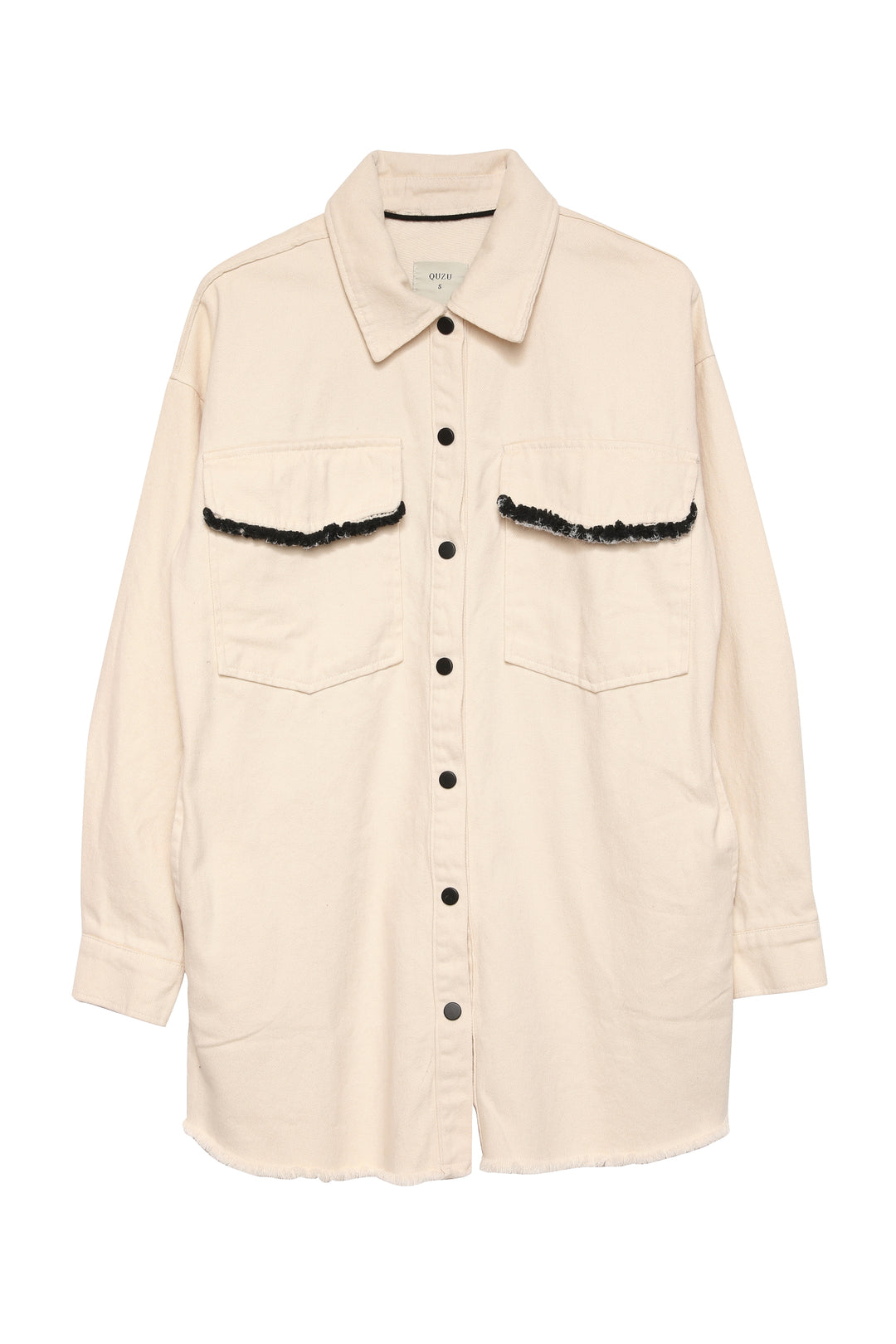 Büyük Cepli Püsküllü Ceket Naturel