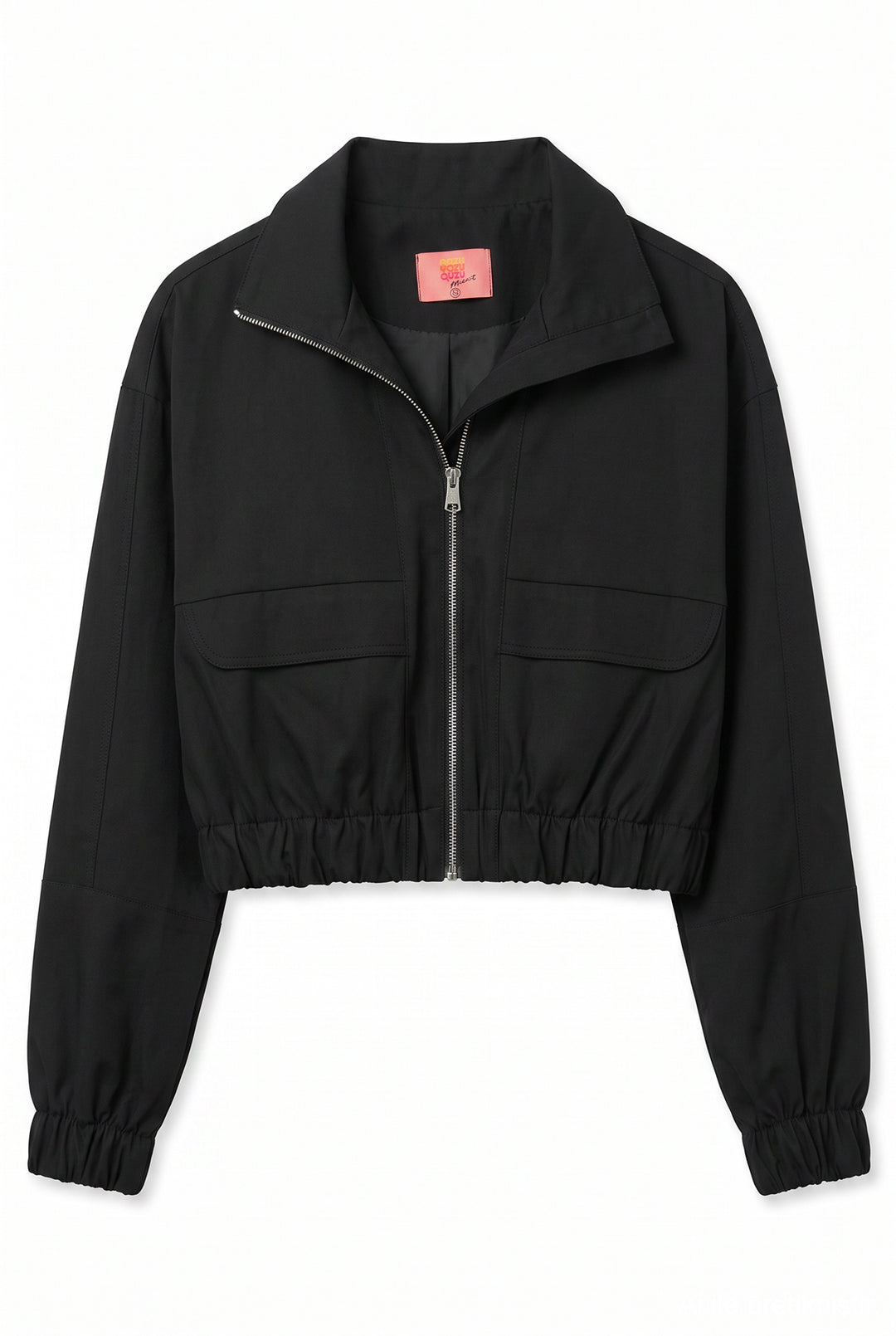 Beli Lastikli Cepli Bomber Ceket Siyah