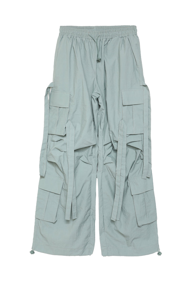 Lacing Detailed Parachute Trousers Mint