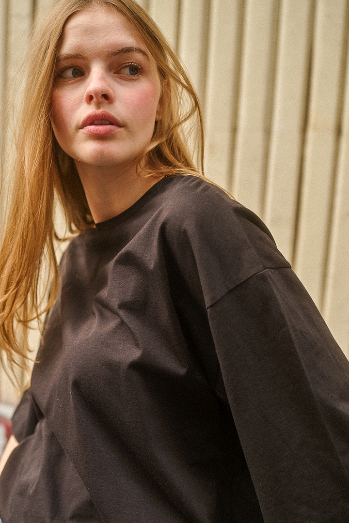 Truvakar Kol Basic Oversize Tişört Siyah