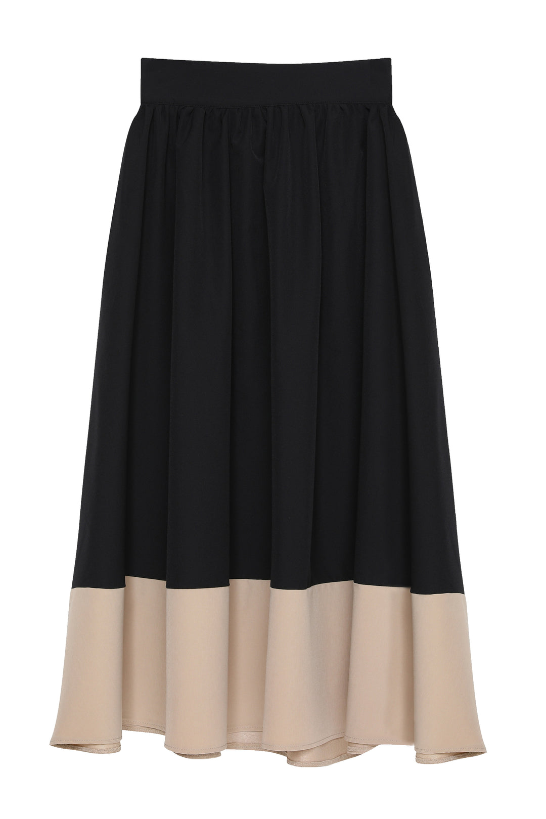 Pleat Detailed Midi Skirt Black