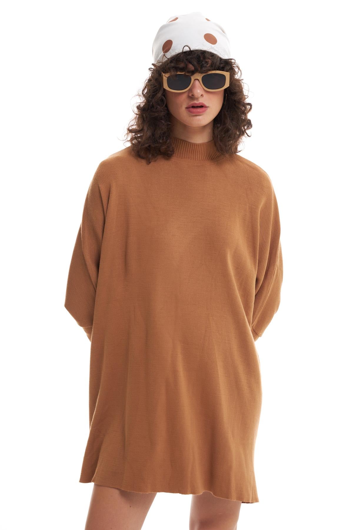 Half Turtleneck Oversize Sweater Mink