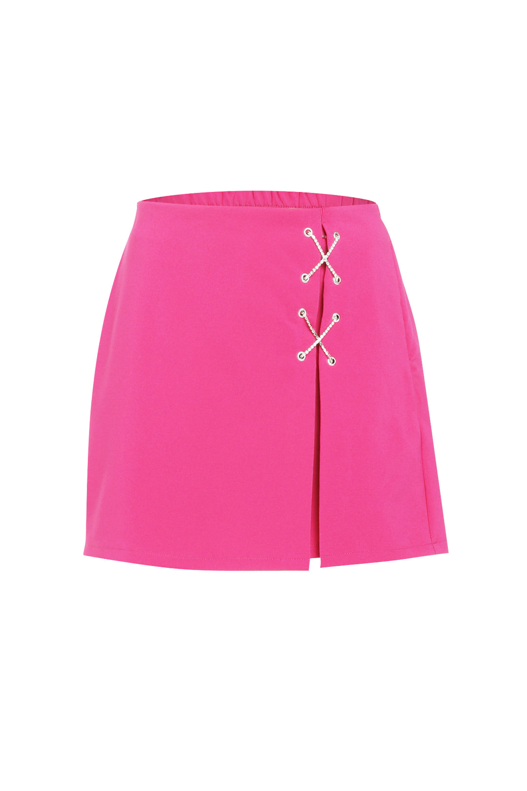 Chain Detailed Short Skirt Orchid
