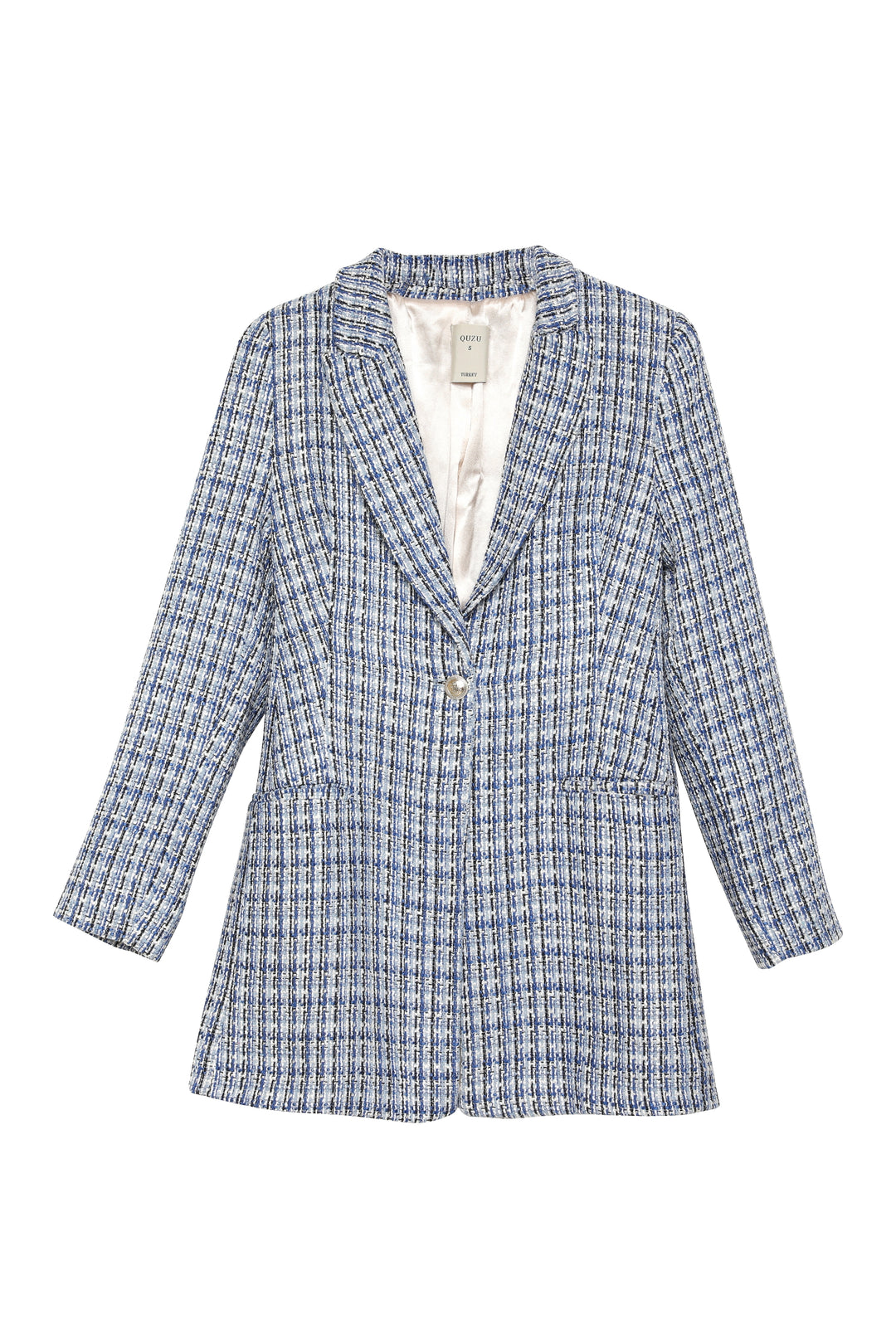 Tek Düğmeli Tüvit Blazer Ceket Mavi