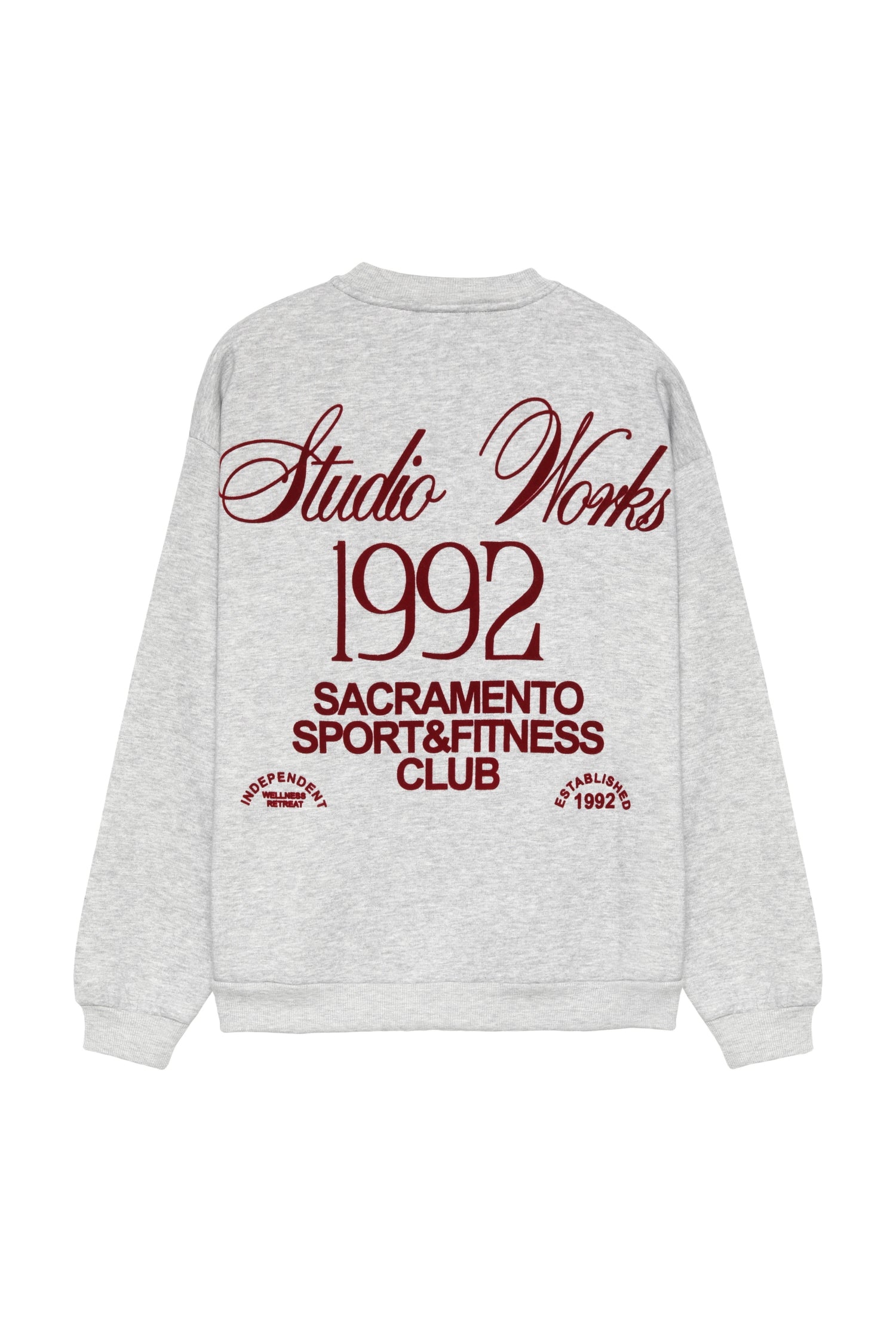 Sırt Baskılı Kanguru Cepli Los Angeles Sweatshirt Gri