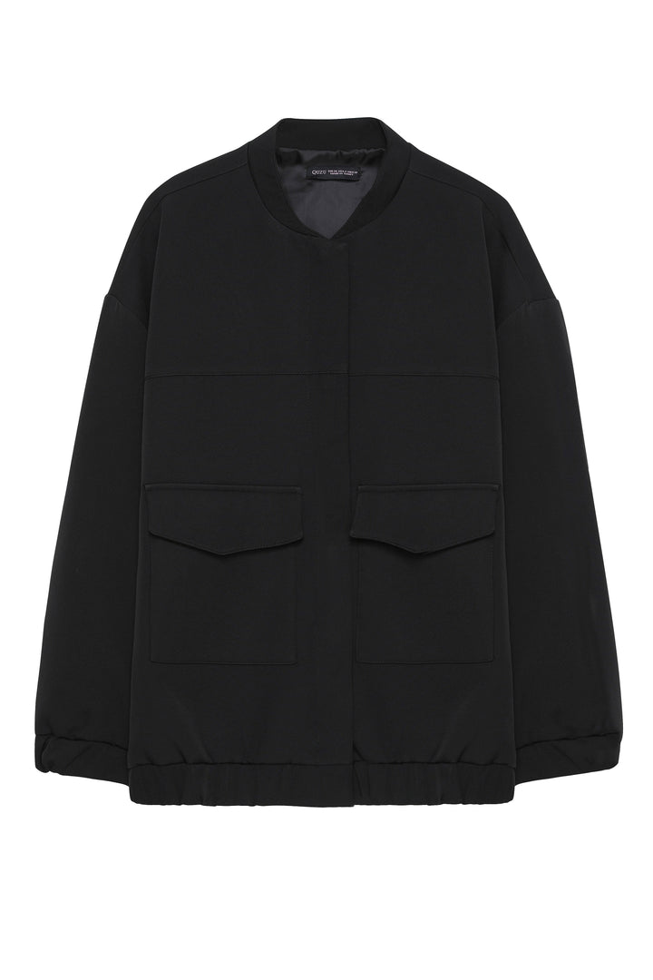 Big Pocket Bomber Jacket Black