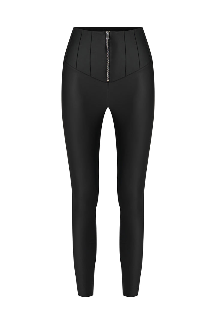 Zipper Detailed Leggings Black