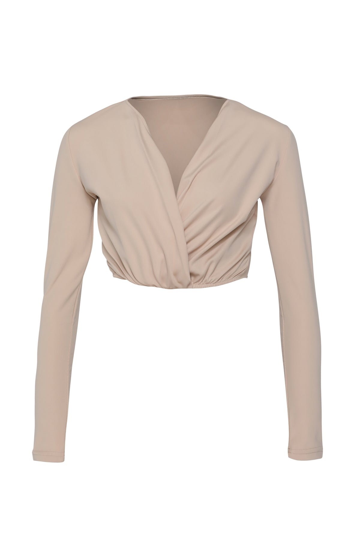 Double Breasted Crop Blouse Beige
