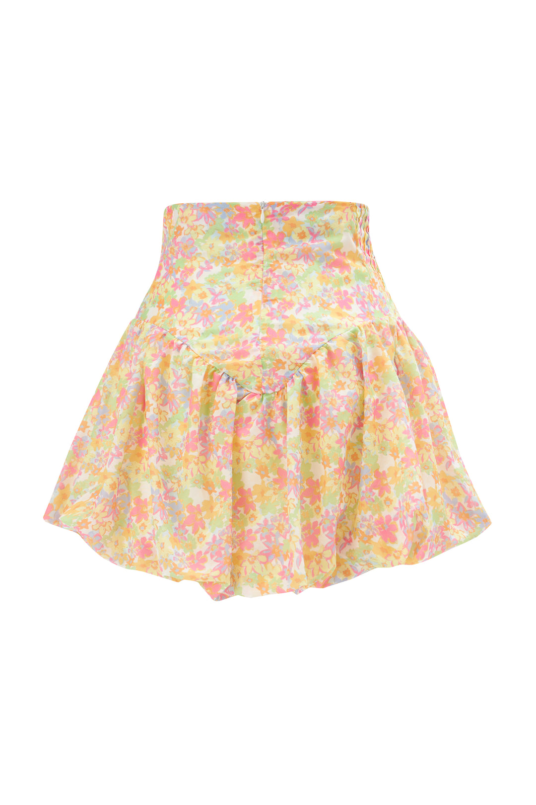Floral Balloon Mini Skirt Green