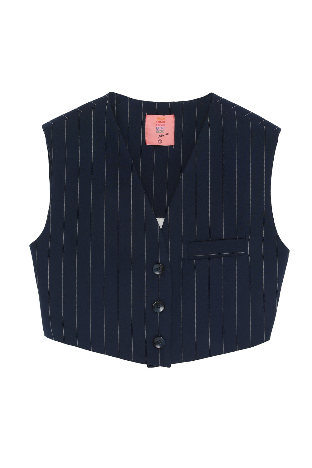 Line Detailed Vest Jacket Navy Blue