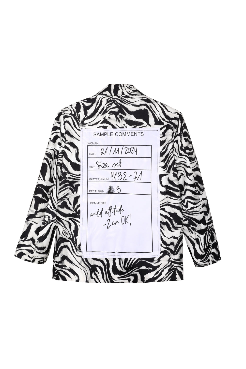 Zebra Desenli Oversize Blazer Ceket Siyah