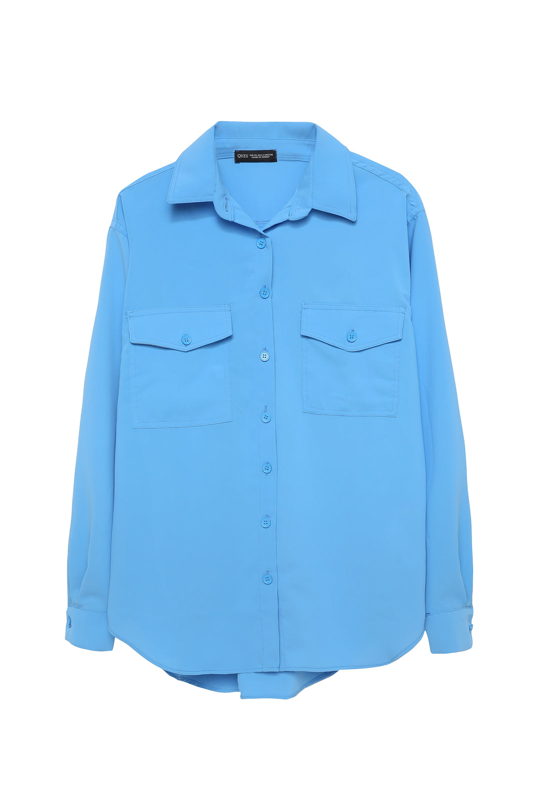 Çift Cepli Gömlek Mavi