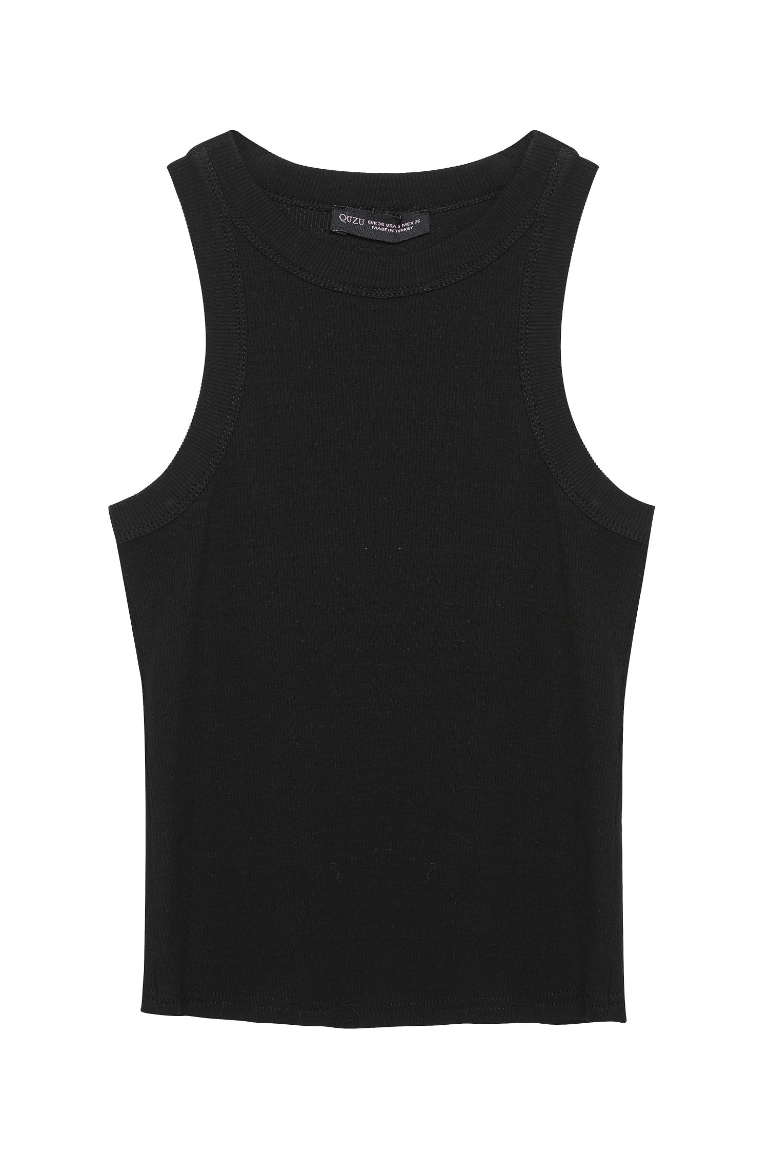 Halter Neck Basic Undershirt Black