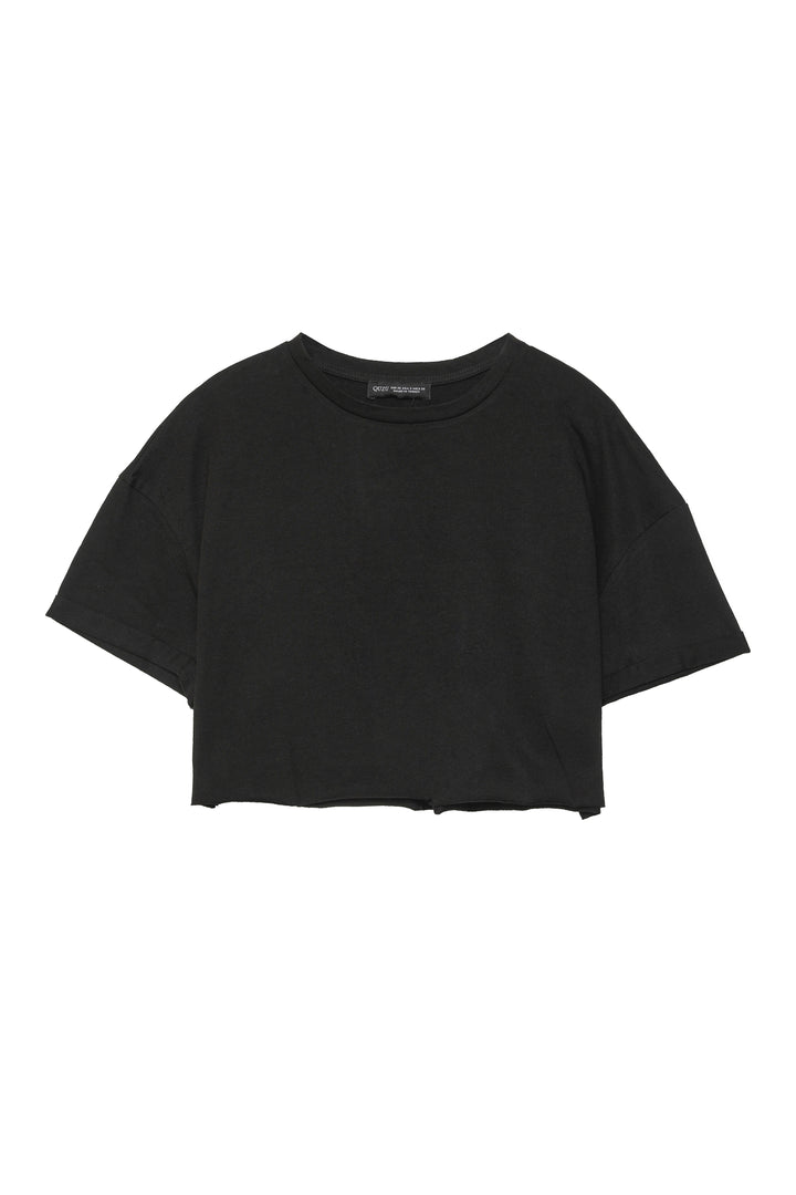 Crop Basic Tişört Siyah