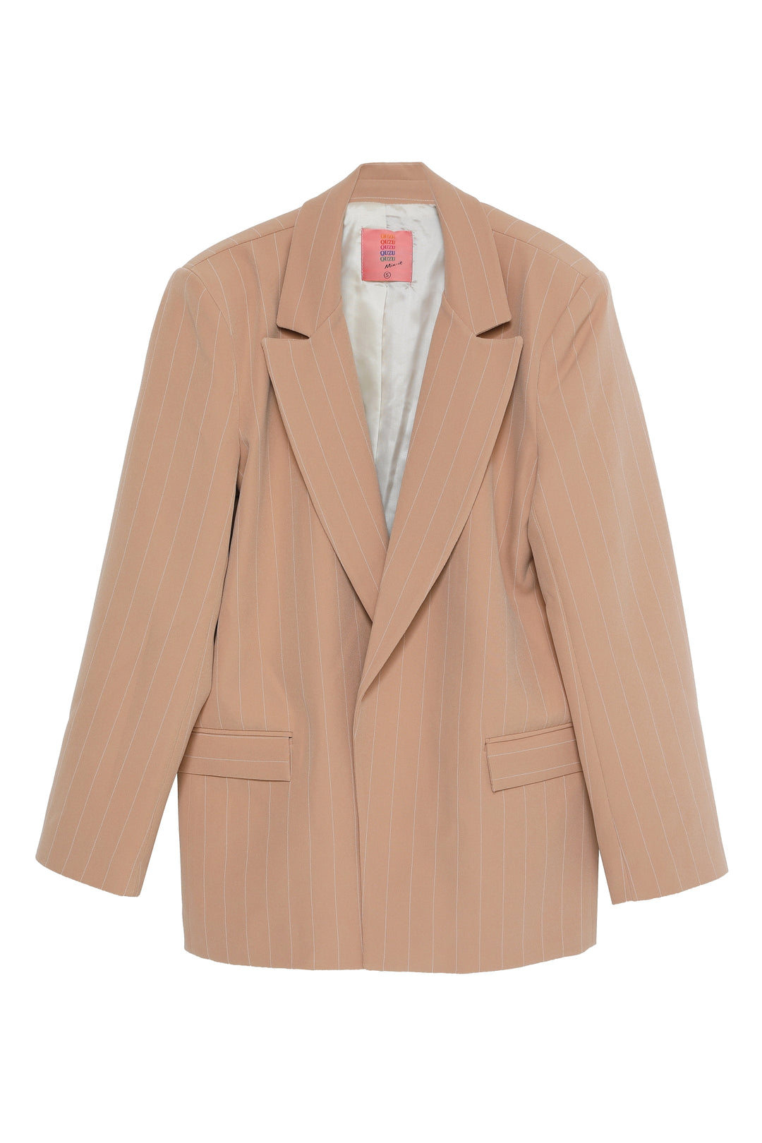 Çizgi Detaylı Blazer Ceket Bej