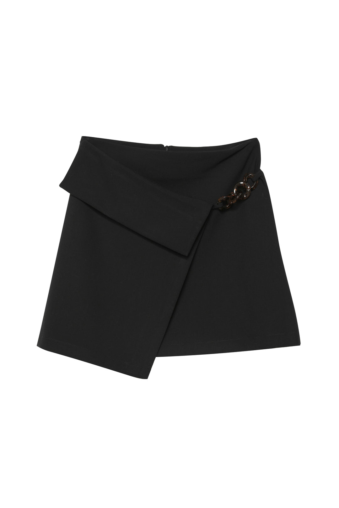 Asymmetrical Accessory Skirt Black