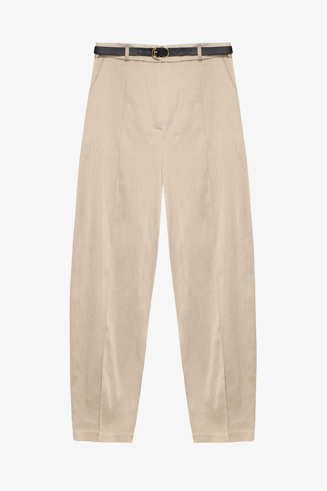 Kemerli Yüksek Bel Balon Pantolon Bej