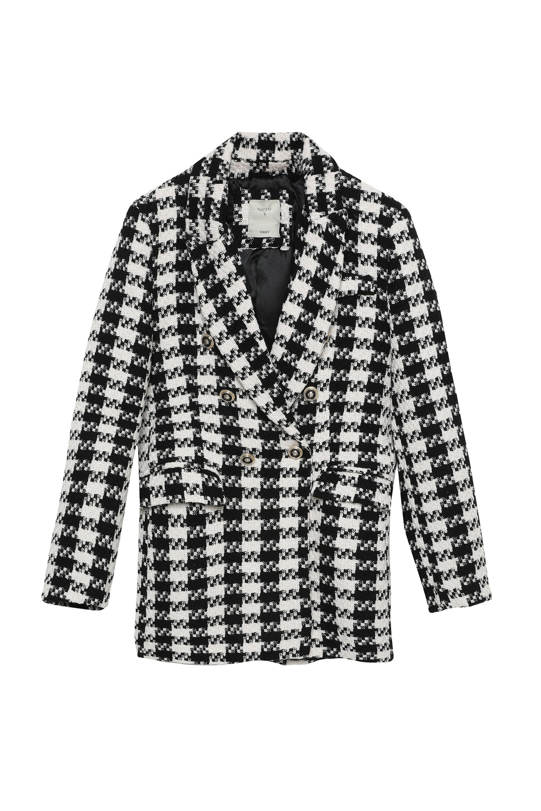 Desenli Tüvit Blazer Ceket Ekru