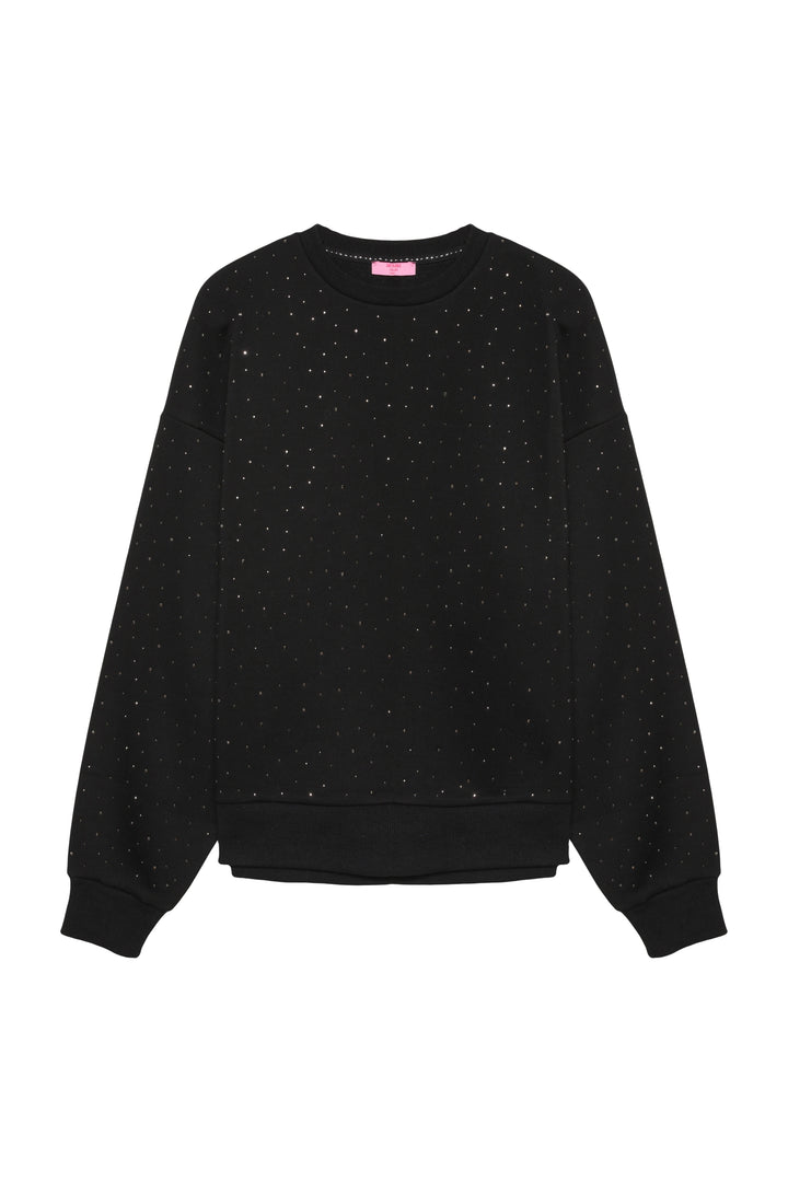 Parlak Nokta Detaylı Siyah Sweatshirt Siyah