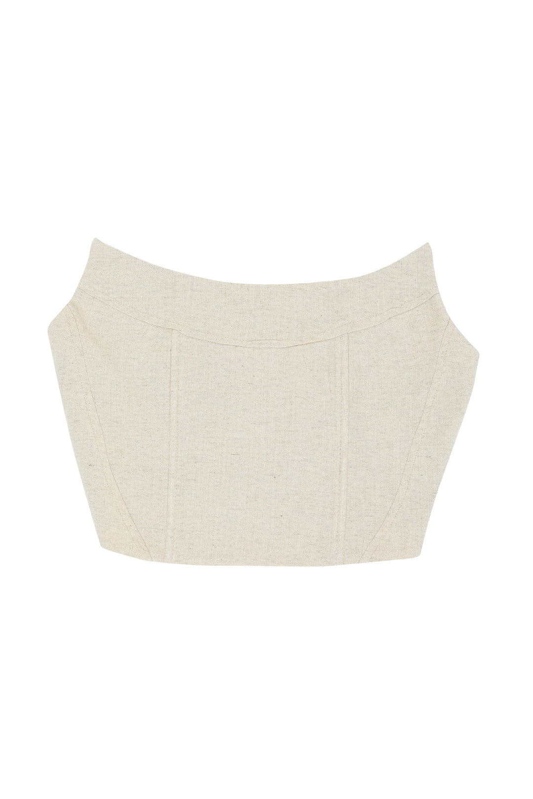 Linen Strapless Blouse Natural