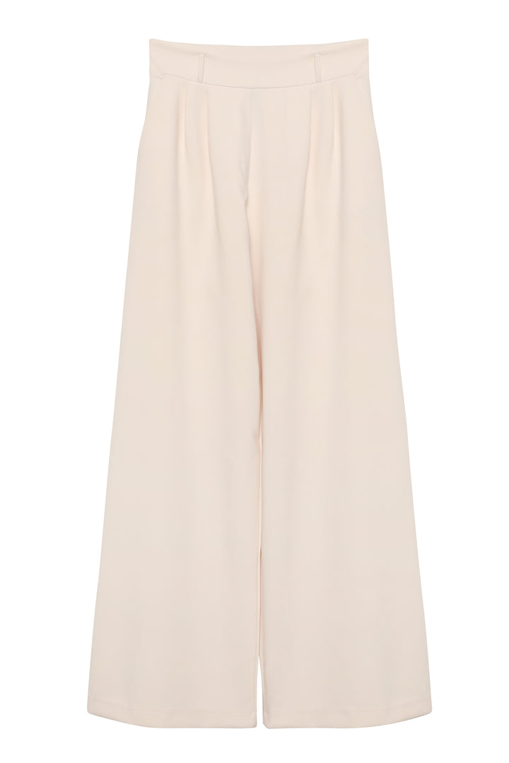 High Waist Wide Leg Trousers Bone