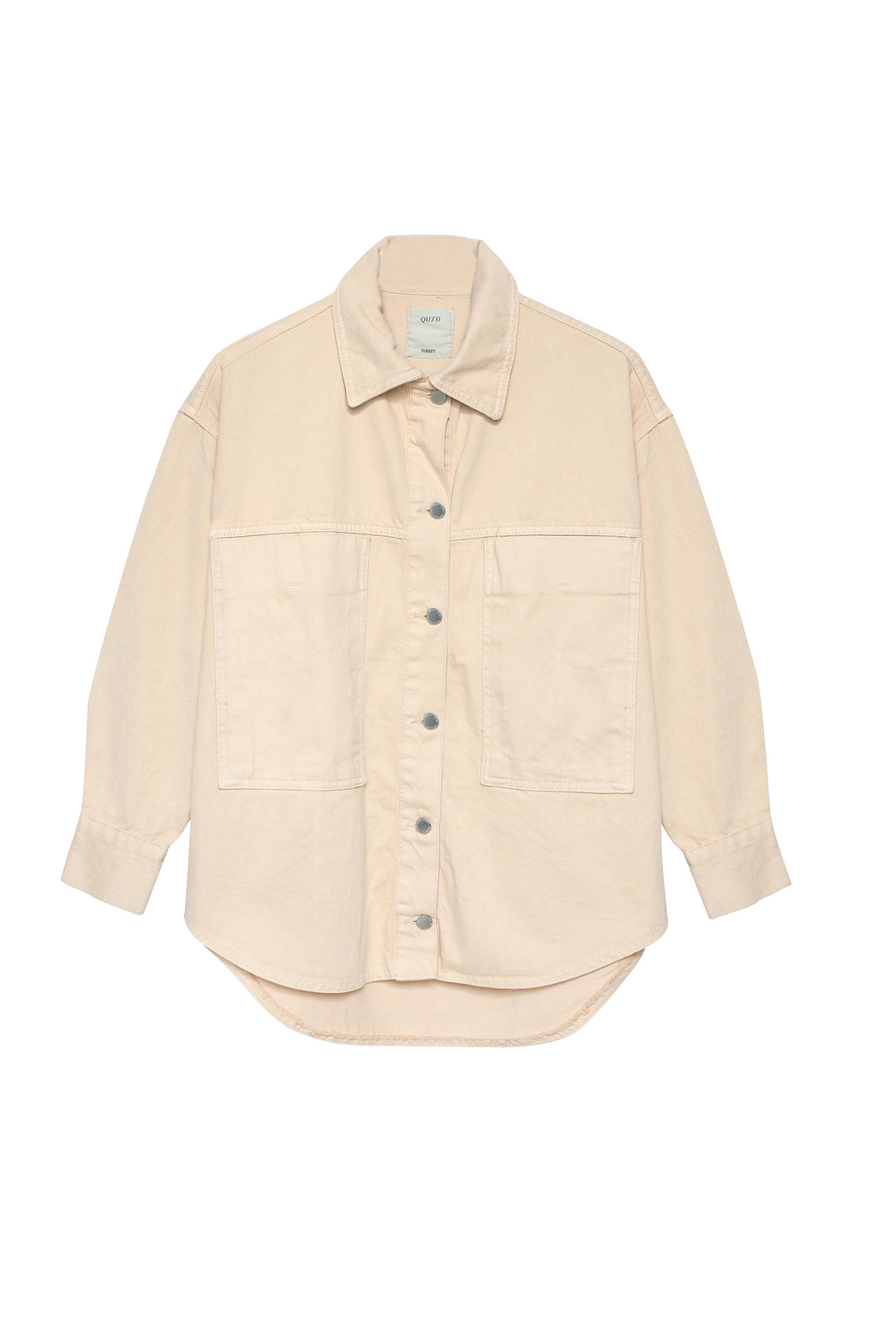 Pocket Detailed Denim Jacket Beige
