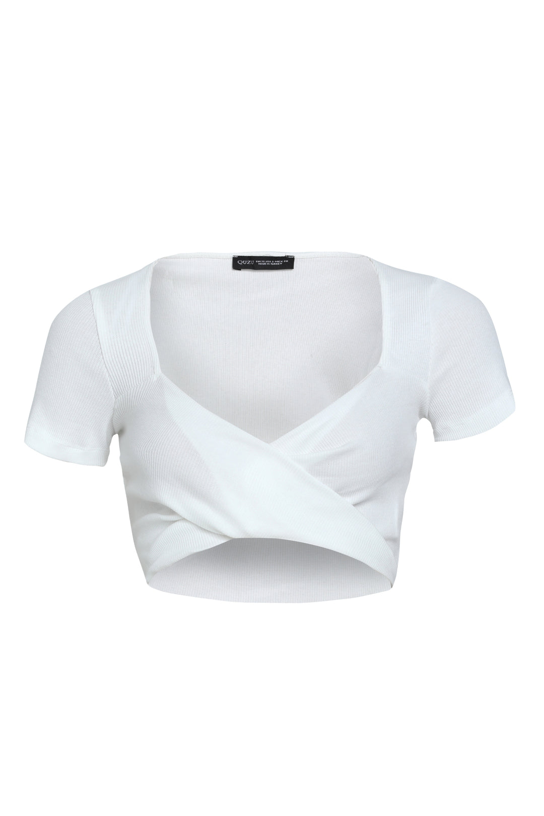 Cross Neck Crop Blouse Ecru