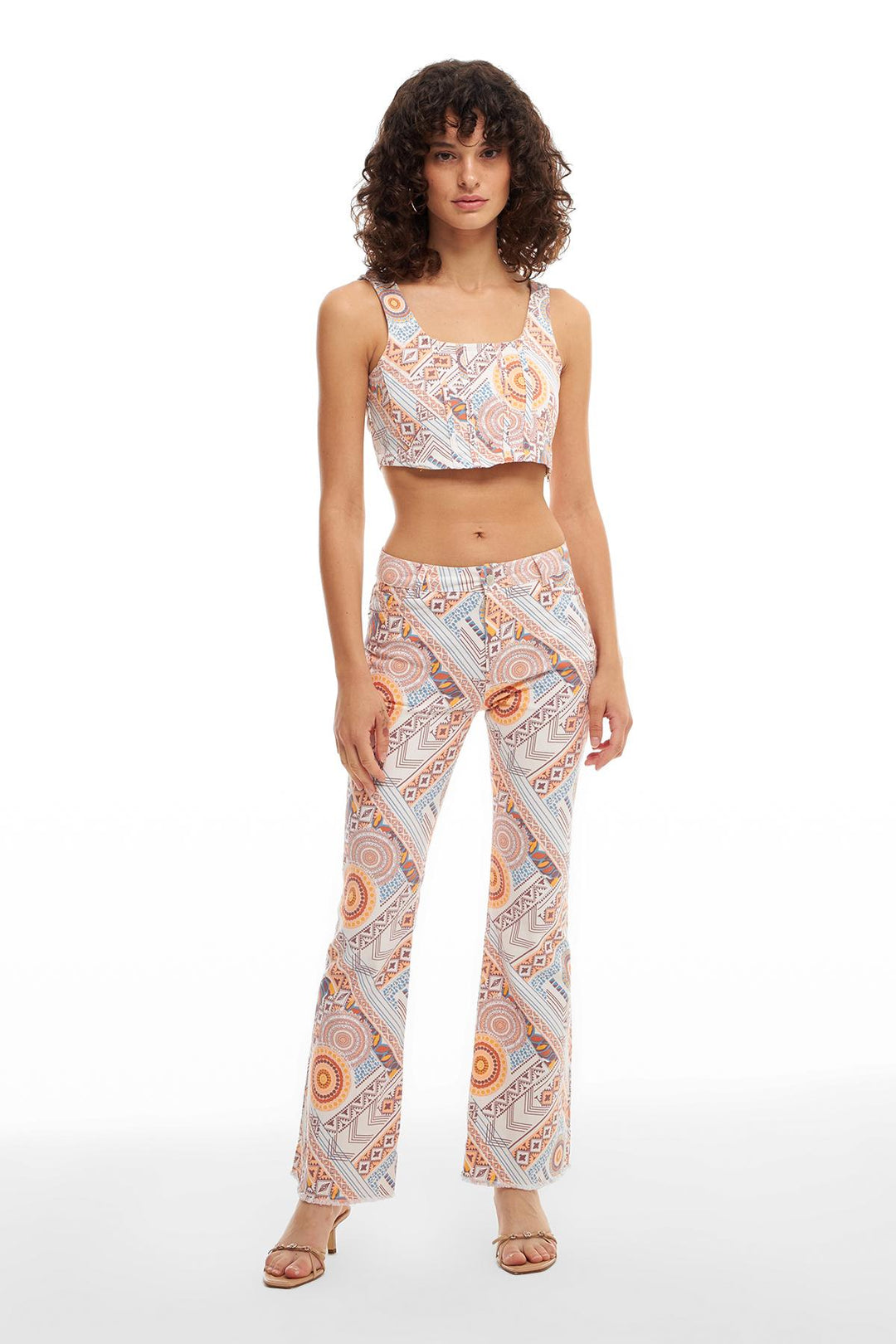 Colorful Patterned Trousers Natural