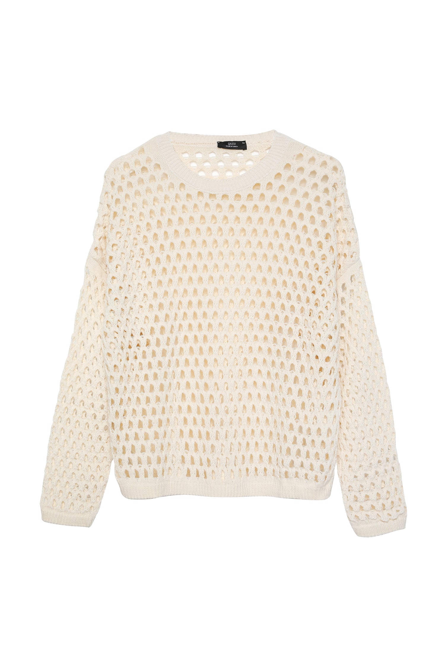 Openwork Detailed Fine Knitwear Cream