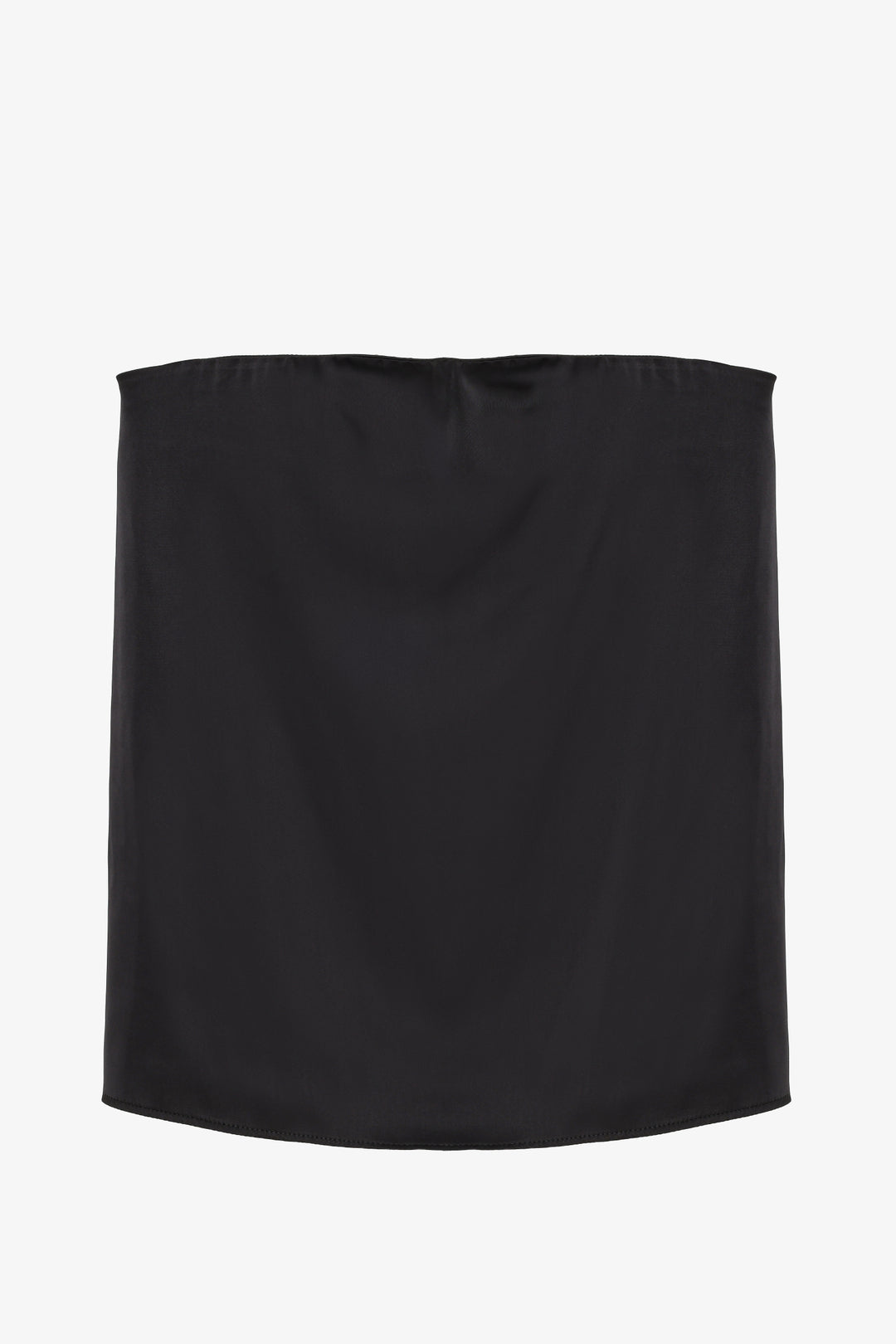 Straplez Saten Bluz Siyah